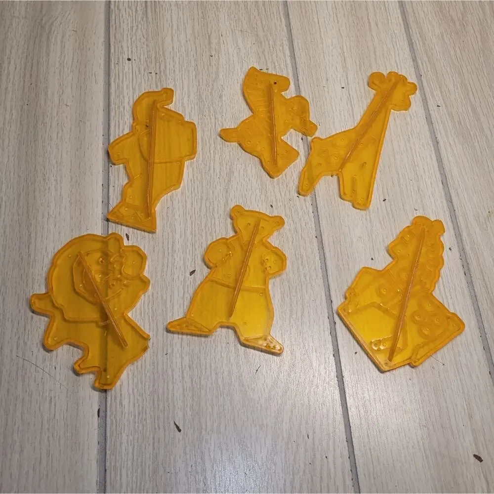 Vtg 1966 Quaker Oat Co Plastic Circus Cookie Cutters Set Of 6 Kids Birthday